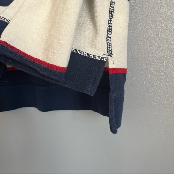 Striped Navy and White Sweater Nautical Fishermancore Fall Preppy - Picture 3 of 6